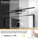 PRESDE 32 Inch LED Vanity Light Black Bathroom Light Fixtures Over Mirror Modern Bath Lighting Bar 5CCT