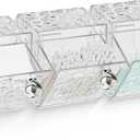 Qtip Holder Dispenser, 3 Pack Wall Mounted Plastic Cotton Pad Holder, Cotton Ball, Swabs, Floss, Makeup Organizers Containers for Vanity Bathroom