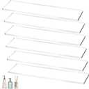 Leinuosen 6 Pcs Clear Medicine Shelves 13 Inch Acrylic Medicine Cabinet Replacement Shelves Suitable for Bathroom Living Room Kitchen Wall Mounted and Hanging Cabinet