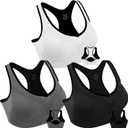 Double Couple Women Racerback Sports Bras for Women High Impact Workout Yoga Gym Fitness Bra (XL)