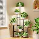 Corner Plant Stand Indoor with Grow Lights, 7 Tiered Plant Shelf Indoor, 43" Corner Plant Stands for Indoor Plants, Metal Plant Flower Display Shelves, Plant Organizer Rack for Living Room, Balcony, Home Decor