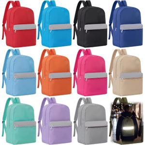 Amylove Bulk School Backpacks for Kids, 17 Inch, Reflective Color, 12 Pack