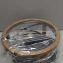 Farmhouse Light Fixtures, 4-Light Round Flush Mount Ceiling Light with Wood and Metal Frame, Black Rustic Ceiling Light for Hallway, Entryway, Bedroom, Kitchen