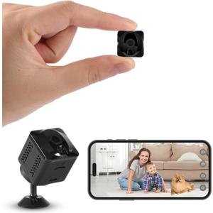 Spy Cam, 4K Hidden Camera, mini Camera, Nany Cam, WiFi Small Cameras for Home, Pets, Baby, Wireless, Night Vision Mode, Security Cam with APP