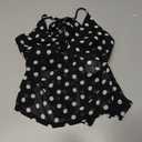 MakeMeChic Women's Sexy Halter Going Out Tops Y2k Polka Dots Tank Top with Scarf Clubwear Black and White X-Small