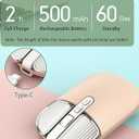 2.4G Wireless Rechargeable Mouse with USB Receiver,One Click Return to Desk,Mute Button,Power Saving, 2400DPI Optical Cute Girls Mouse for Laptop,Notebook,PC,Tablet (Cream-Colored)