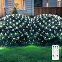 JMEXSUSS Outdoor Net Lights Waterproof, 12ft x 5ft with 8 Modes Remoter, 360 LED Plug in Net Lights for for Bush Patio Christmas Tree Decor (Clear Wire, White)