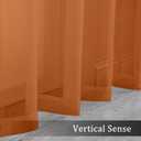 OWENIE Sheer Curtains 63 inch Length 2 Panels Set, Rod Pocket Voile Fimly Sheer Drapes for Living Room/Bedroom, 2pcs, Each 42" W x 63" L, Orange