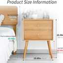 Night Stand, Midcentury Modern Solid Wood Nightstand with Drawer, Side Table with High Stool Leg, 25.98 H x 19.69 W x 15.75 D Inches (Mid-Century Modern)