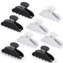 8 Pcs Large Acrylic Hair Claw Clips for Women Non slip Strong Hold Clamps for Thick and Thin Hair(Polka Dots,Black,White)