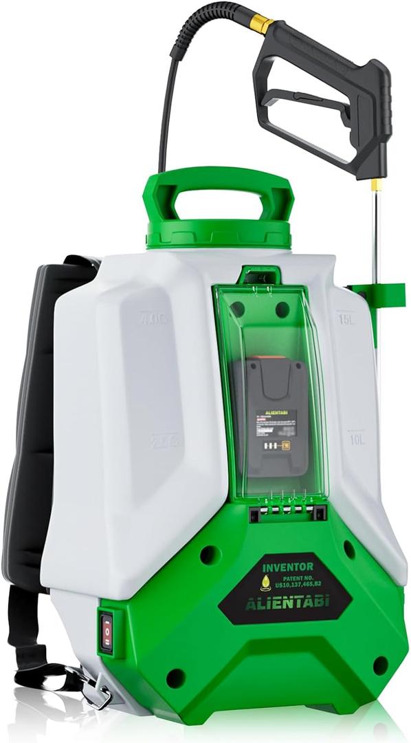 Battery Backpack Sprayer, Battery Powered Backpack Sprayer 36/65 PSI for Low Budget in Lawn and Garden 4GL for Weed/Pest Control, Watering