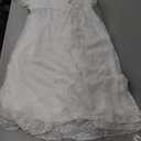 SCOMCHIC Womens Plus Size Wedding Guest Dress Formal Lace Wrap V Neck High Low Short Sleeve Cocktail Maxi Dresses (XX-Large Plus, White)