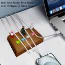 Magnetic Cord Holder Solid Wood Bigger Cable Organizer with 10pcs Magnet Clips for Charger Management on Desktop, Nightstand, or Side Table (Walnut)