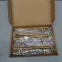 Goldenwarm 10 Pack 4 inch Gold Cabinet Handles Brushed Gold Cabinet Pulls Stainless Steel Drawer Pulls, Durable Kitchen Cabinet Handles - Bathroom Bedroom Dresser Handles Easy DIY Upgrade (4in Hole Centers)