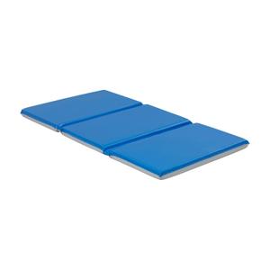ECR4Kids Everyday Folding Rest Time Mat, 3-Section, 2in, Sleeping Pad, Blue/Grey