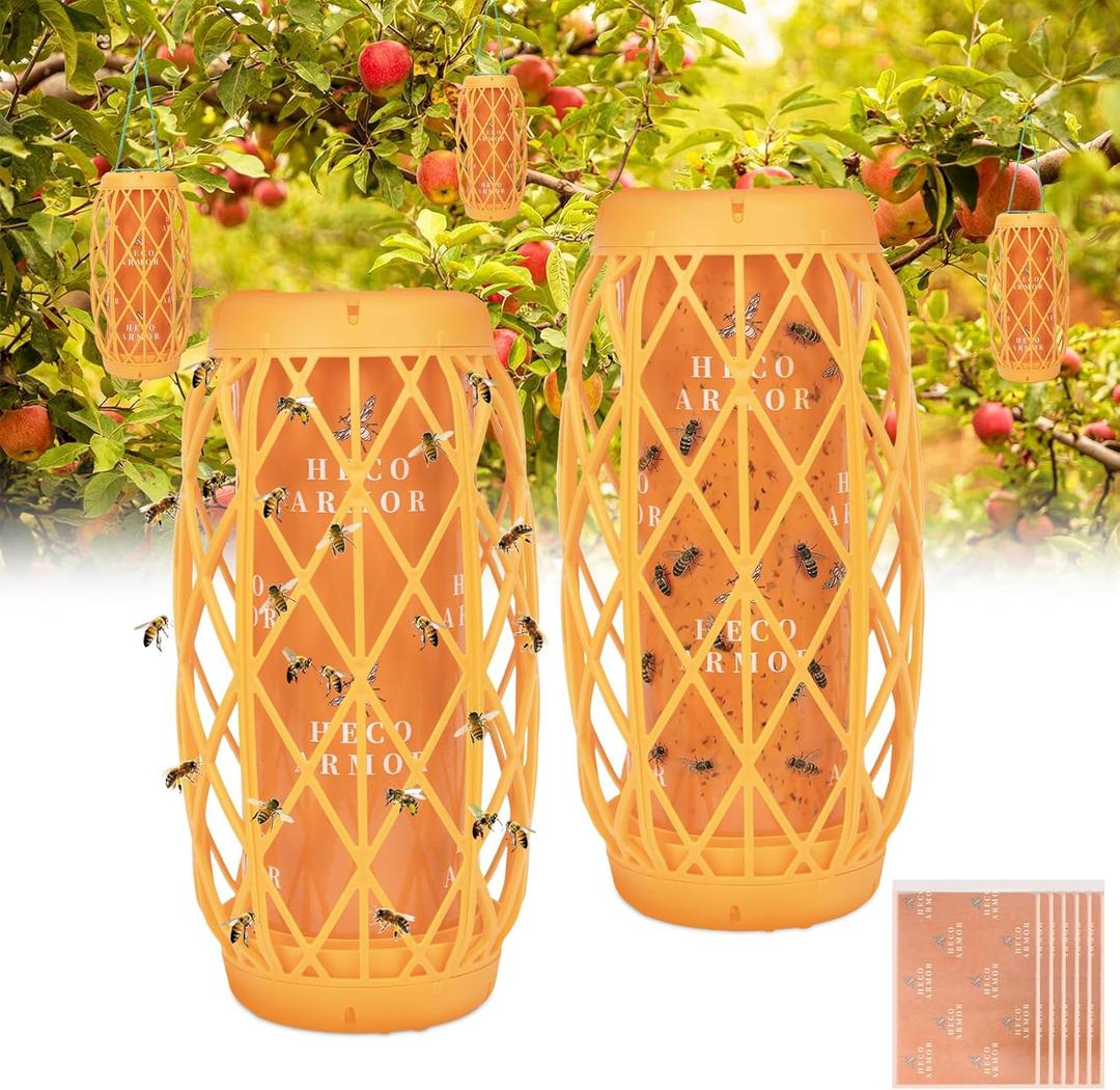 2 Pack Wasp Traps Outdoor Hanging, Carpenter Bee Traps for Outside Yellow Jacket Trap Hornet Trap Wasp Catchers Killer