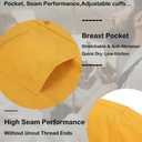 Men's Long Sleeve Dress Shirts Regular Fit and Wrinkle Free Stretch Buttown Down Shirt with Pocket (Yellow, M)