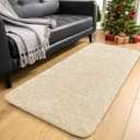 OLANLY 2x8 Machine Washable Runner Rugs for Hallway, Soft Fluffy Shaggy Bedside Rugs for Bedroom, Living Room, Indoor Floor Carpet for Kids Girls and Boys, Nursery Rooms, Home Decor Aesthetic, Cream