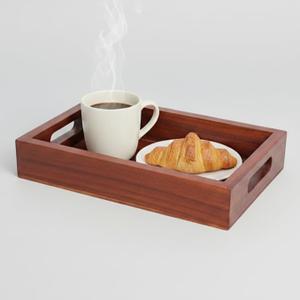 LakdiBaaz Premium Wooden Serving Tray Small, Large & Extra-Large | High Gloss, Waterproof & Lightweight Decorative Tray for Dining, Coffee & Home Use (Teak, Small)