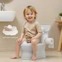 CheerTry 2-in-1 Toddler Potty Training Toilet - with Detachable Training Seat, Realistic Flushing Sound for Boys & Girls Ages 1-3 with Wipes Storage, Toilet Paper Holder