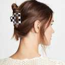 2 Pcs Checkered Rectangle Claw Clips for Women, Y2K Accessories Claw Clips for Thick Hair, Cute Hair Clips for Women and Teens (Pink)