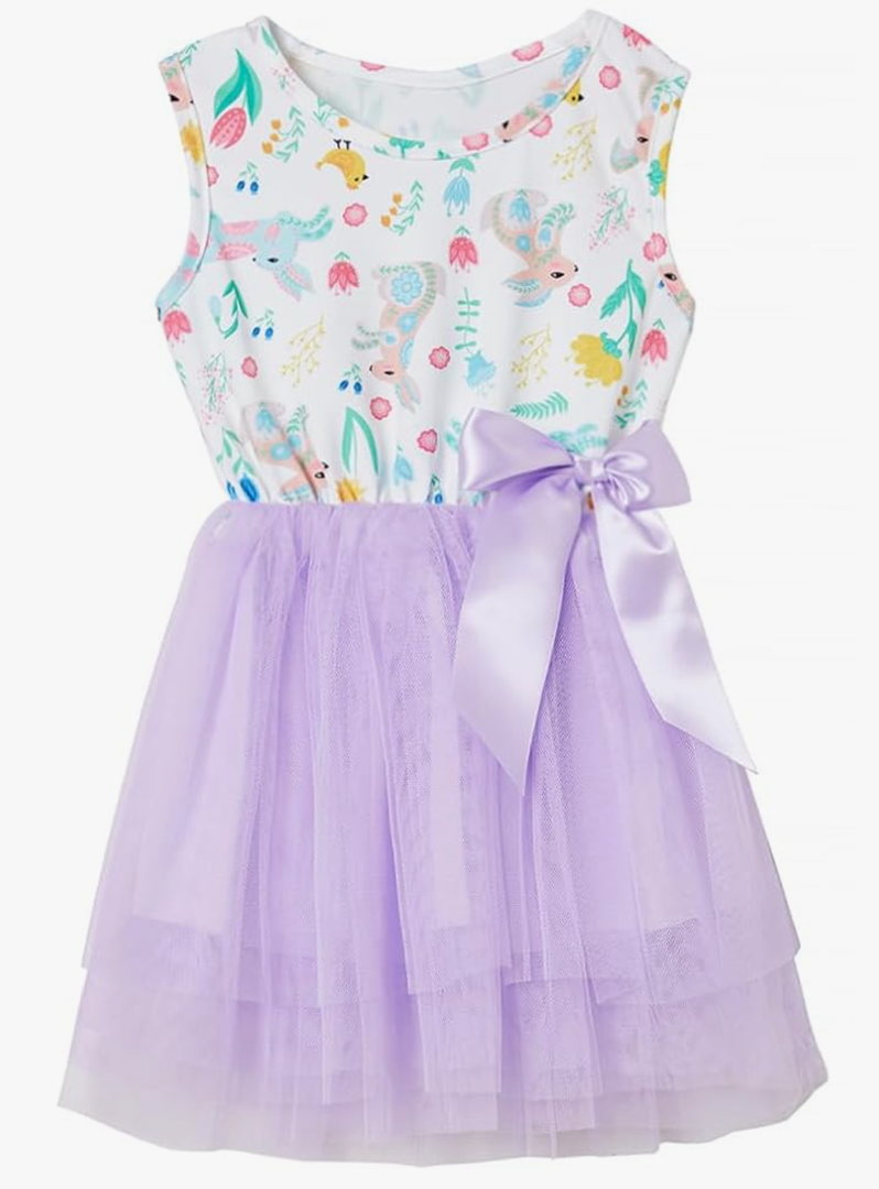 Niyage Little Girls Sleeveless Floral Princess Dress Tulle Tutu Sundress Size 120