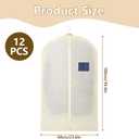 12 Pcs Garment Bags for Travel, 40 Inches Long Suit Bags for Closet Storage, Cream Non-Woven Dress Bag for Uniforms Suit Jacket, Skirt and Coat