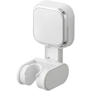 TAILI Shower Head Holder Suction, Handheld Shower Head Bracket, Height Angle Adjustable Wall Mounted, Bathroom Showerhead Holder Removable No Drilling Waterproof, Square Suction Cup, White