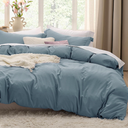 Bedsure Collections (Mineral Blue)
3-piece set: 1 duvet cover and 2 pillowcases. Made of soft pre-washed fabric with a relaxed, no-iron texture. Includes a matching fabric storage bag.