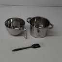 Double Boiler Pot Set,1250ML/1.1QT Mixing Bowl for Chocolate Melting, 2200ML/ 2QT 304 Stainless Steel Pot With Silicone Spatula for Melting Chocolate, Candy, Candle, Soap, Wax