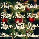 Christmas Nativity Scene Tree Ornaments Christmas Wooden Hanging Ornaments Word Sign Religious Letter Hanging Craft The Birth of Jesus Wooden Decorations for Xmas Outdoor Home Decor (Wood)
