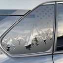 Xinghe for Toyot@ Rav4 2019-2025, Rear Side Window American Flag Decals, Matte Black USA Flag Decal for Truck Window, for Rav4 Decal