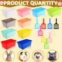 LemonRoad 10 Set Kitten Litter Box Small Cat Pet Litter Pan with 10 Scooper Bulk 11.42''x7.48''x4.92'' Small Plastic Kitten Box Colorful Nonstick Cat Toilet Pet Bunny Guinea Pig Supplies