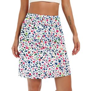 LouKeith 19" Knee Length Skorts Skirts for Women Tennis Skirts Athletic Golf Skorts Casual Workout Skirt with Shorts Pockets, Medium