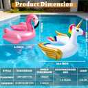 2 Pack Pool Floats for Kids-Unicorn & Flamingo Swim Floats Tubes Kids Pool Floaties, Inflatable Swimming Split Ring Ride On for Age 3-8 Years Girls Boys Summer Party Beach Pool Essentials Water Toys