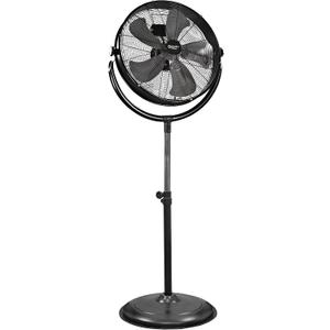 Comfort Zone 20-Inch High-Velocity Industrial Pedestal Fan Heavy-Duty All-Metal Shop Fan with Aluminum Blades, 3-Speed Slim Profile Stand Fan, 180 Tilt & Adjustable Height for Garage or Warehouse