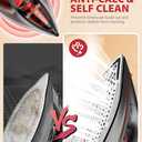 Sundu Steam Iron for Clothes with Rapid Heating Ceramic Coated Soleplate,1500W with Precise Thermostat Dial,Self-Cleaning, Auto-Off,11.84oz Water Tank for Home Clothes Ironing Use,Red