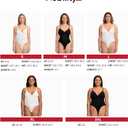 Nebility Shapewear Bodysuits for Women Tummy Control Slimming V Neck Shapewear Bodysuit Thong Body shaper with Underwire (Black) Small