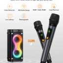 Karaoke Machine, Bluetooth Party Speaker with 2 Wireless Rechargeable Mics
Portable PA System with Lights, Outdoor Speaker, Peak 100W, 12H playtime, USB AUX TWS FM TF Card for Home Party, Camping