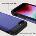Qinmay Compatible with iPhone SE Case 2022/2020/3rd/2rd & iPhone 8/7 Case with Card Holder, Dual Layer Shockproof,Heavy Duty Protective Hidden Slot Slim Wallet Phone Cover, Purple