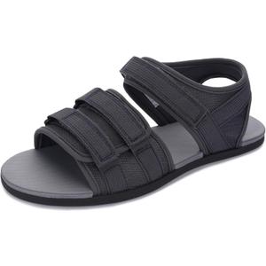 WHITIN Men's Barefoot Sandals + Zero Drop, Minimalist | Adjustable Hook and Loop Straps (12, Grey)