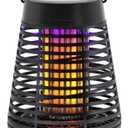 PIC Portable Bug Zapper, 600V Solar Powered Insect Trap & Fly Zapper for Outdoor Use, LED Flickering Flame, Activates Automatically in Dark, Weatherproof Outdoor Fly Trap, Kills Bugs on Contact