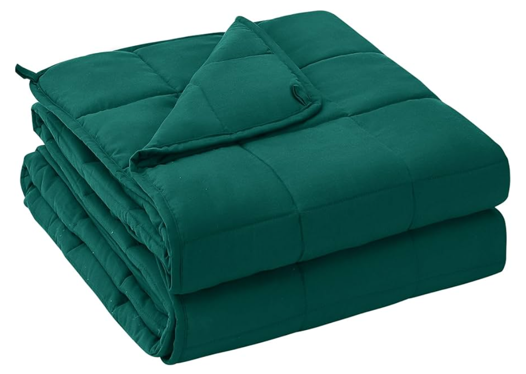 yescool Weighted Blanket for Adults (20 Lbs, 60”X 80”, Dark Green) Heavy Thick Bed Blanket Queen/Full Size for Sleeping Perfect for 190-210 Lbs, Cozy Gifts for Women, Machine Washable