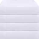 ZPECC King Flat Sheet Only 4 Pack, Durable White Top Bed Sheets Hypoallergenic Soft Brushed Microfiber Color-Coded Hem Threads, 105"x102"