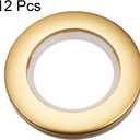 uxcell Curtain Grommets Plastic 1.5 Inch Inner Dia Drapery Eyelet Rings for Window Curtain Rods Gold Tone 12 Pcs