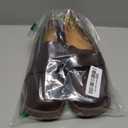 Women's Leather Chunky High Heels Penny Loafers Mid Stacked Heel Square Closed Toe Slip On Dress Uniform Oxfords Vintage Classic Comfortable Work Office Pumps Elegant Party Dress Shoes (Brown,5)