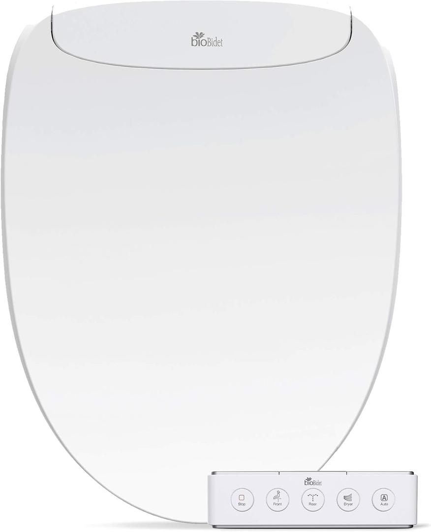 Bio Bidet DLS Premium Heated Bidet Seat, Warm Water & Air Dryer, Auto Open and Slow Close Lid, Elongated