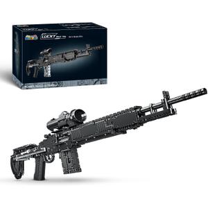 Nueris 1:1 MK14 Building Blocks Sets - 1468 PCS Model Guns Collection Toy Building Bricks Sniper Set Shootable - Simulation Militarily Toy Lovers for Kids and Adults Gift