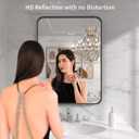 LOAAO Black Metal Framed Bathroom Mirror for Wall, 22X30 Inch Rounded Rectangle Mirror, Matte Black Bathroom Vanity Mirror Farmhouse, Anti-Rust, Hangs Horizontally or Vertically