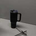 40 oz Tumbler with Handle and Straw Lid,Insulated Reusable Stainless Steel Water Bottle Travel MugCupholder Friendly Double Wall Vacuum Sealed Cup (Black)